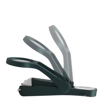 Jiayi nagų žnyplės su didinamuoju lęšiu — plastikas ir nerūdijantis plienas, plokščias burnos atidarymas, namų naudojimui