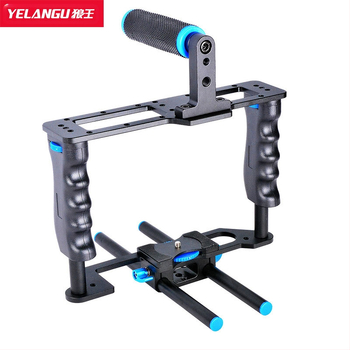 YELANGU C2 DSLR Κλουβί για Canon 5D2 — Αλουμινένιο κράμα, χαμηλής γωνίας λήψης, αποσβεστήρας κραδασμών, σταθεροποιητής; συμβατό με Canon/Nikon DSLR μοντέλα (5D2, 6D, 7D, 70D, 800D); βάρος 1,2 κιλό