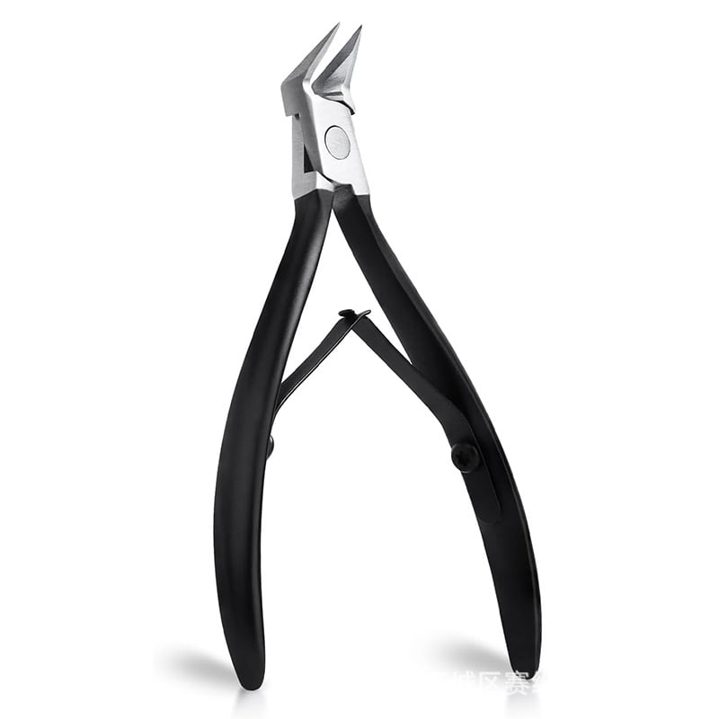 Nerūdijančio plieno kampuotų burnų žnyplės nagų įduboje, pedikiūro įrankis kojų nagų priežiūrai, mirusios odos ir odos plėvelių pašalinimas