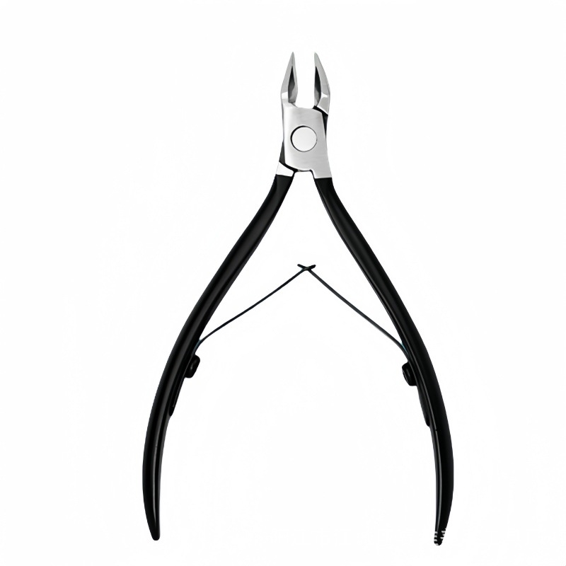 Nerūdijančio plieno kampuotų burnų žnyplės nagų įduboje, pedikiūro įrankis kojų nagų priežiūrai, mirusios odos ir odos plėvelių pašalinimas