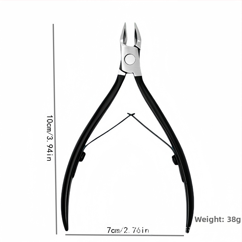 Nerūdijančio plieno kampuotų burnų žnyplės nagų įduboje, pedikiūro įrankis kojų nagų priežiūrai, mirusios odos ir odos plėvelių pašalinimas
