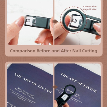 Yuhua nagų žirklės su didinamuoju lęšiu, universaliam naudojimui, plastikas + nerūdijantis plienas, apsauga nuo purslų, daugiafunkcinės