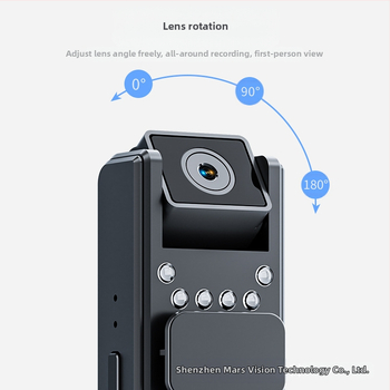 A8 HD υπέρυθρη κάμερα νυχτερινής όρασης για επιβολή του νόμου, με κλιπ τοποθέτησης, καταγραφή συνεδριάσεων, 1 MP, TF κάρτα αποθήκευσης, 6 ώρες μπαταρία, ABS σώμα