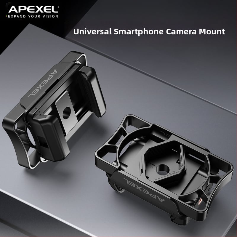 APL-F002 Monokuliarinis telefono laikiklis su mikroskopo okularo adapteriu, daugiafunkcinis metalinis klipsas