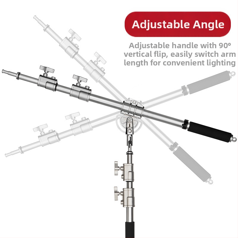 Zhijie студийна горна рамка за светлина, магнезиева сплав, 35 мм напречен лост, наклонен държач, тегло 4.24