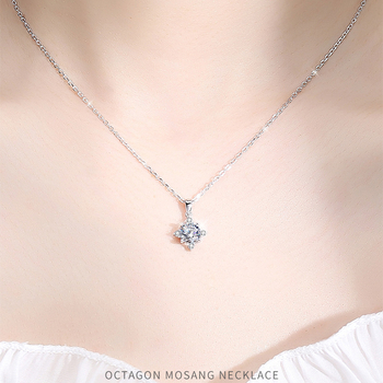 Κολιέ με γεωμετρικό οκτα-άκτινο αστέρι από ασήμι 925, αλυσίδα τύπου Ο, πολυεπίπεδη, μήκος 41-50 εκ