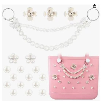 Accesoriu pentru geantă cu lanț de perle, model 6525, pentru genți de plajă, utilizare în toate sezoanele