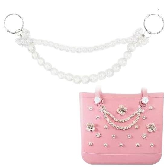 Somas aksesuārs ar pērļu ķēdi, modelis 6525, piemērots pludmales somām, visu gadu lietošanai