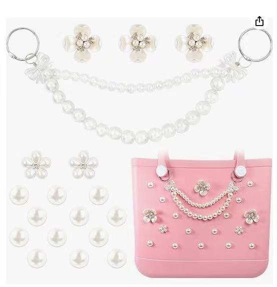 Accesoriu pentru geantă cu lanț de perle, model 6525, pentru genți de plajă, utilizare în toate sezoanele