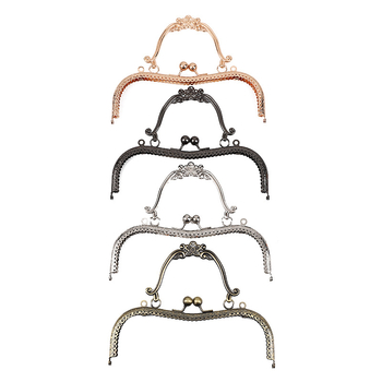 Метален аксесоар за чанти с модел сливово цвете и квадратна повърхност, пет отвора, двойно висящо ухо