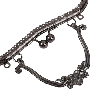 Метален аксесоар за чанти с модел сливово цвете и квадратна повърхност, пет отвора, двойно висящо ухо