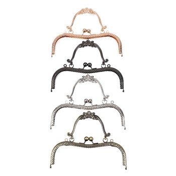 Метален аксесоар за чанти с модел сливово цвете и квадратна повърхност, пет отвора, двойно висящо ухо