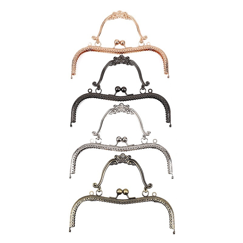 Метален аксесоар за чанти с модел сливово цвете и квадратна повърхност, пет отвора, двойно висящо ухо