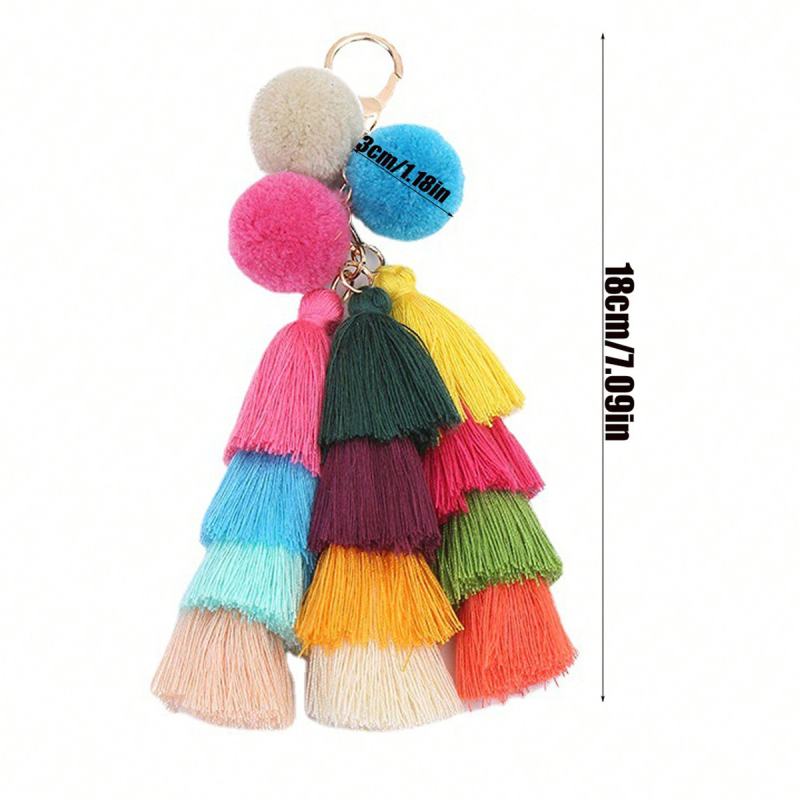 Ключодържател от плюшена прежда, сладък стил; индивидуално опакован; подходящ като подарък за сватби, рождени дни, пътувания и завършване.