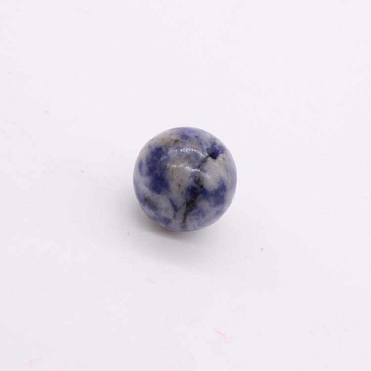 DIY ékszerkészítéshez szabad gyöngyök – fehér pöttyös kék természetes kő gömbölyű gyöngyök, polírozott; Bodhi csillag hold kiegészítő készlet karkötőhöz és nyaklánchoz (Jingwei Pavilion Jewelry)