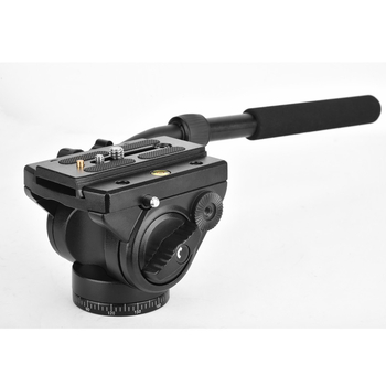 DSLR hidraulikus gimbal tripod Q90 madárfotózás és telefotózás számára, kamera fogantyúval 3/8-1/4 csatlakozás • alumínium ötvözet • 360° vízszintes forgás • 90° függőleges forgás • tömeg 0,99 kg
