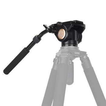 DSLR hidraulikus gimbal tripod Q90 madárfotózás és telefotózás számára, kamera fogantyúval 3/8-1/4 csatlakozás • alumínium ötvözet • 360° vízszintes forgás • 90° függőleges forgás • tömeg 0,99 kg