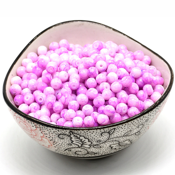 Γυάλινες χάντρες με γλάσο, στρογγλό σχήμα, μοντέρνο στυλ, μοτίβο, επίστρωση με σταγόνες λαδιού