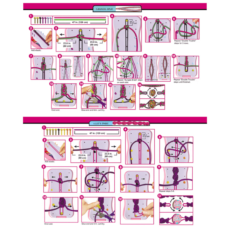 Rokassprādžu pīšanas komplekts - adīšanas iekārta, ABS materiāls, Vecums 7–14 gadi, DIY komplekts