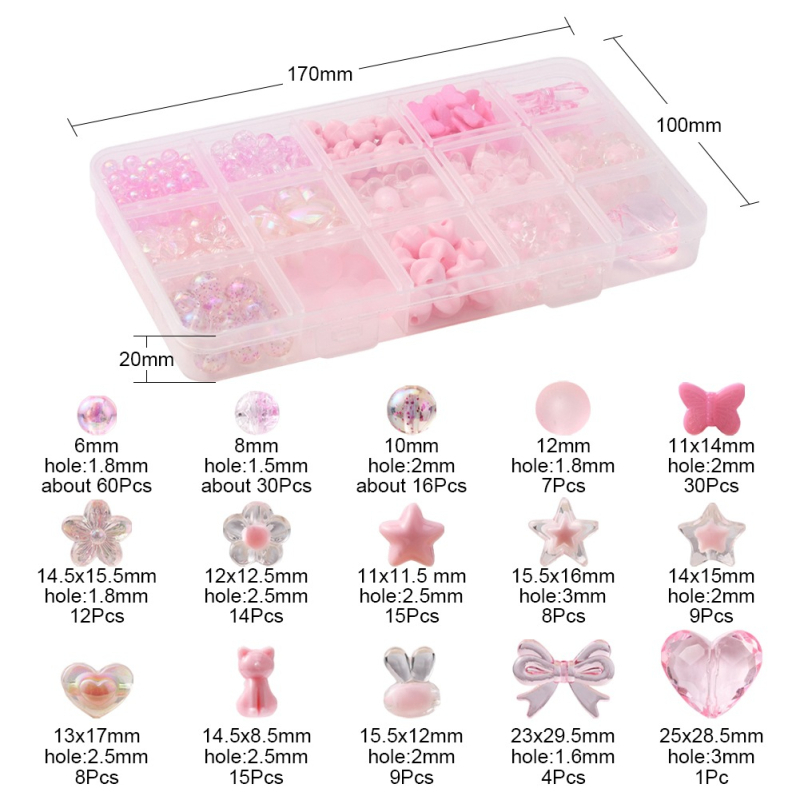 Akril szabad gyöngy készlet – Rajzfilmnyuszi téma DIY nyaklánc és karkötőhöz (Anyag: Akril; Típus: Szabad gyöngyök; Szezon: Nyár 2022)