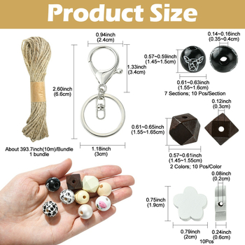 Σετ DIY για κλειδοθήκη με θέμα τα ζώα από ξύλινες χάντρες — χειροποίητα αξεσουάρ κοσμημάτων, Άνοιξη 2025, μικρό και φρέσκο στυλ.