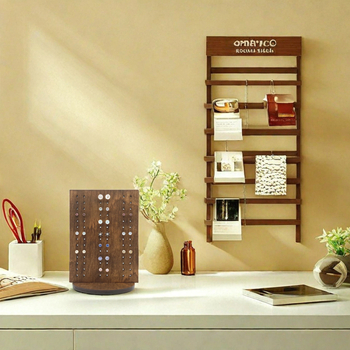 Μίνι βάση για σκουλαρίκια, ραφιέρα κοσμημάτων σε αγροτικό ρετρό στυλ, ξύλινο διακοσμητικό για επιφάνεια εργασίας, υλικό: boxwood