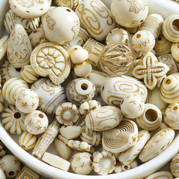 DIY κιτ κοσμημάτων με χάντρες: ακρυλικά σε μπαρόκ στυλ, ελεύθερες χάντρες, ευγενικό μοτίβο, βαμμένη επίστρωση, προέλευση Jinhua