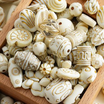 DIY κιτ κοσμημάτων με χάντρες: ακρυλικά σε μπαρόκ στυλ, ελεύθερες χάντρες, ευγενικό μοτίβο, βαμμένη επίστρωση, προέλευση Jinhua