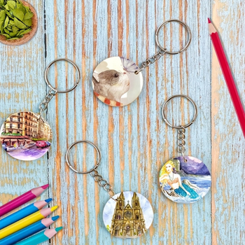 Ξύλινος κυκλικός δίσκος με μία οπή για σκουλαρίκια και μπρελόκ – από μασίφ ξύλο, Καλοκαίρι 2024