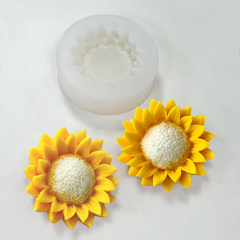 Καλούπι σιλικόνης για ηλιοτρόπιο για αρωματοθεραπευτικά κεριά — Ακανόνιστο σχήμα, συμβατό με γύψο και φοντάν