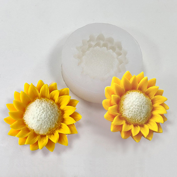 Καλούπι σιλικόνης για ηλιοτρόπιο για αρωματοθεραπευτικά κεριά — Ακανόνιστο σχήμα, συμβατό με γύψο και φοντάν