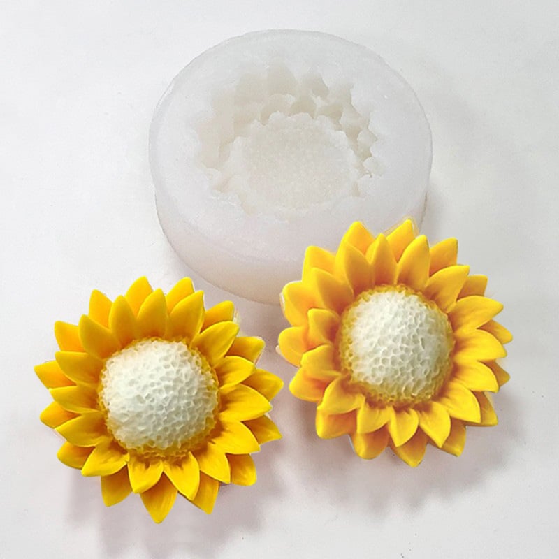 Силиконова форма за слънчоглед за ароматни свещи — неравна форма, подходяща за гипс и фондан