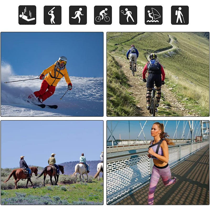 Haosen GoPro universalus pečių diržas veiksmo kameroms su pasukamu fiksuojamu laikikliu