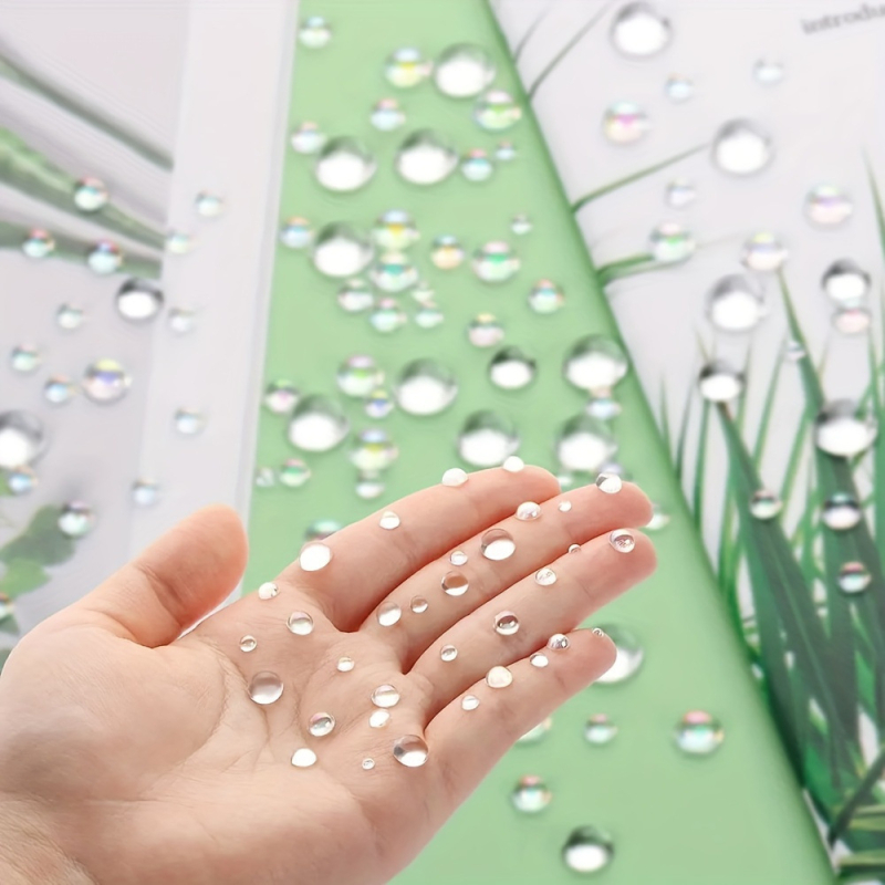 Nail art naljepnice - Akrilne prozirne kapljične perle, plosno polukružne, uzorak vodene kapljice, serija Tinker Bell – Čudesna vila