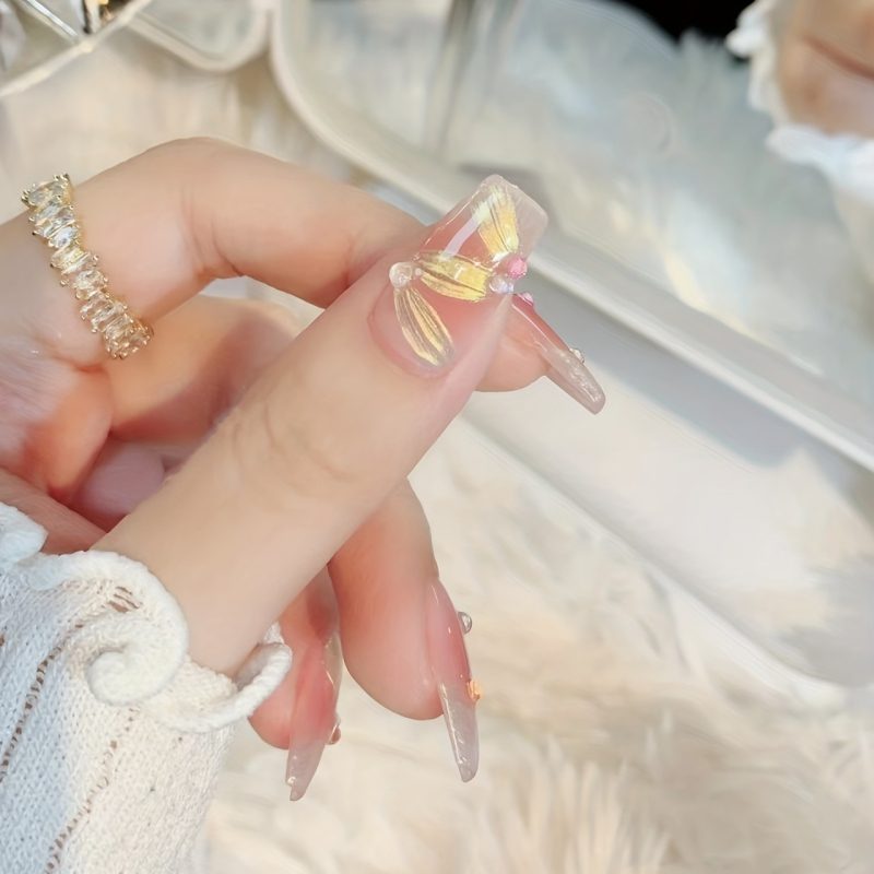 Nail art naljepnice - Akrilne prozirne kapljične perle, plosno polukružne, uzorak vodene kapljice, serija Tinker Bell – Čudesna vila