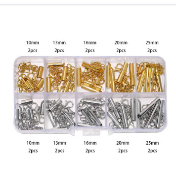 DIY комплект за подвижен тръбен катинар за обици – желязо, мед и сплави, електроплатирано покритие, Zisheng, 10-блок комплект, лято 2024