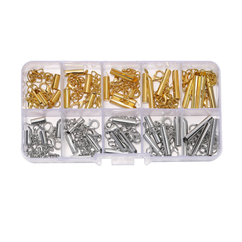 DIY комплект за подвижен тръбен катинар за обици – желязо, мед и сплави, електроплатирано покритие, Zisheng, 10-блок комплект, лято 2024