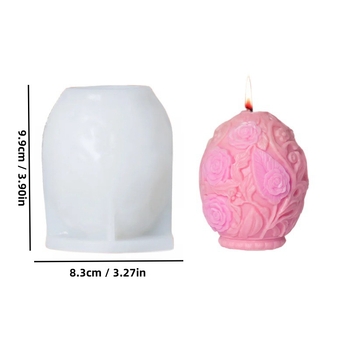 Independent φόρμα σιλικόνης για κεριά με ανάγλυφο λουλουδιών, ασύμμετρο σχήμα, για κατασκευή κεριών