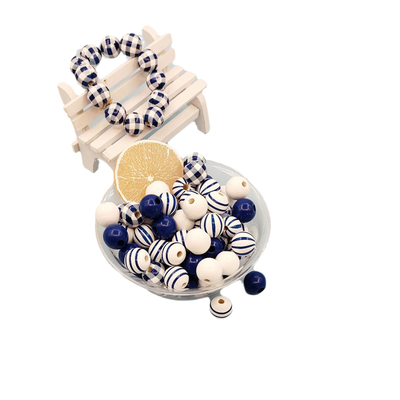 DIY ékszerkészítéshez fa gyöngyök – hópehely minta, kör alakú gyöngyök, nyomtatási felület, eredet: Jinhua, 2023 tavasz