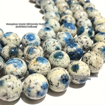 Perle Baroc rotunde – Mărgele din piatră pentru brățară, aproximativ 45 pe șnur