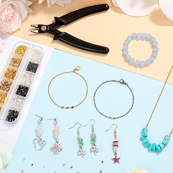 Σετ DIY κοσμημάτων με χάντρες: χαλκός, ηλεκτροπλατίωση, μικρό μέγεθος, ευγενικό μοτίβο