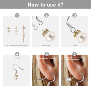 Γάντζοι σκουλαρικιών από χαλκό, ηλεκτροπλατινωμένοι, 100 τεμάχια με ελαστικά πώματα για DIY κοσμήματα