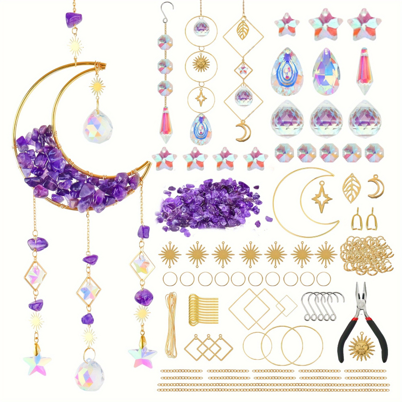 Mjesec kristalni sun catcher DIY set - 300 kom.; Materijal: staklo; Pakiranje: plastična kutija; Stil: pastoralno
