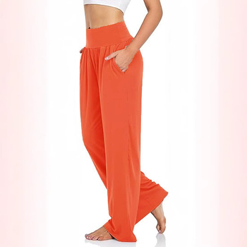 Женски широки панталони с висока талия, свободна кройка, кежуал стил, полиестер-спандекс смес, японско-корейски стил