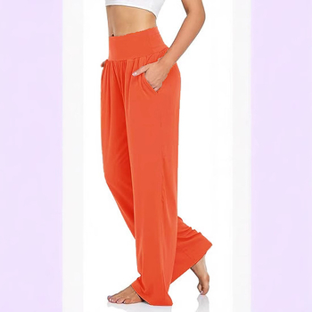 Женски широки панталони с висока талия, свободна кройка, кежуал стил, полиестер-спандекс смес, японско-корейски стил