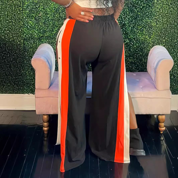 Дамски широки дълги панталони, Melton плат, 90-95% полиестер, широк крак, уличен стил