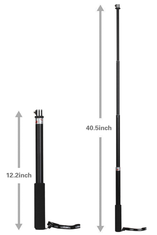 PSD GoPro συμβατό selfie-stick - τηλεσκοπική χειρολαβή, μέγιστο φορτίο 2 kg, βάρος 0,15 kg