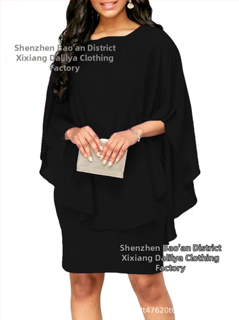 Σετ δύο τεμαχίων από πολυεστέρα μονόχρωμο σχέδιο: τοπ τύπου halter με στρογγυλό λαιμό και μανίκια τύπου bat, casual στυλ ιαπωνο-κορεατικό φούστα, 95%+ πολυεστέρας, άνοιξη 2025, για γυναίκες