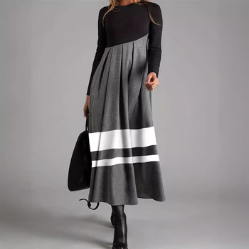 Πολυεστερικό ύφασμα, εκτύπωση σε χρωματική αντιστοίχιση, φόρεμα με εκτύπωση, μακρύ φόρεμα σε γραμμή Α