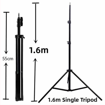 1,6 m-es teleszkópos, fémből készült videótrípód és világítási állvány felvételhez, összecukott magasság 55 cm
